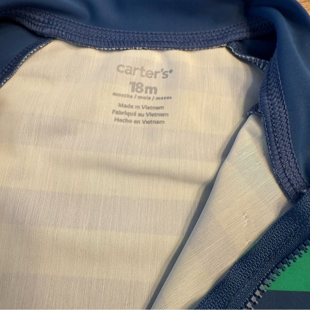 Carter's Blue and Green Striped Rashguard - Picture 5 of 7